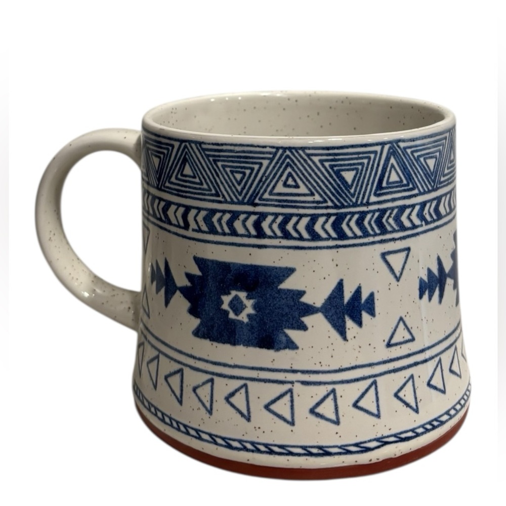 Spectrum Designz Blue Speckled Aztec Coffee Mug Geo Geometric Large Cup - Picture 2 of 6